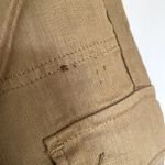 Evereve brown cargo pants women's size 28 linen trousers pockets stain flaw Photo 3