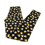 Black, White, Yellow, and Orange Chances R Candy Corn Leggings Photo 0