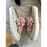 Louise et Cie  Branlin Beige Tan & Pink Straw Floral Slip On Sneaker Photo 2