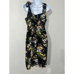 RIHOAS Floral Midi Dress Tie Strap Square Neck Black Yellow Spring Summer S Photo 5