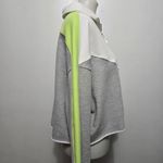 Pink Lily Color Block Half Zip Sweatshirt Pullover Neon Green Gray White S Photo 3