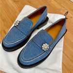 Ganni Crystal Embellished Denim Loafers Photo 2