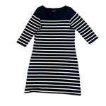 L.L.Bean  Women's Medium Navy/White Mariner‎ Knit Stripe Boat Neck Dress Photo 1