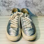 Sam Edelman Wmns Sz8.5 MSilver Pebble Leather POPPY Lace up Fashion Sneakers Photo 1