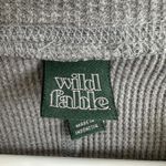 Wild Fable Long Sleeve V-Neck Waffle Cropped Boxy T-Shirt Heather Gray XS Photo 5