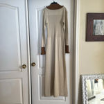 Vtg 70s Wenjilli earthy Knit crochet Maxi Dress 11/12 Tan Size undefined Photo 4