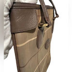 Burberry vintage classic plaid canvas tote with leather trim w/coa Photo 8