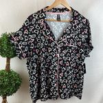 Bebe Black Logo Print Pajama PJ Shorts & Short Sleeve Top SET 3X NEW Photo 1