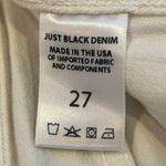 Just Black Denim Wide Leg Cropped Raw Hem Jeans Size 27 White Distressed Hem Photo 6