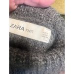 ZARA Women’s Chunky Oversized Knit Turtleneck Sweater Gray Striped Medium Photo 4