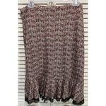 Merona A-Line Brown/White/Purple Skirt Ruffle Bottom Size L Chiffon Elastic Photo 2