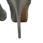 Badgley Mischka Badgley Mishka Whitney rhinestone peep toe slim stiletto women’s 8 silver heels Photo 8