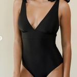 Leonisa One-Piece Swimsuit Tie Straps V-Neck Slimming Black Size M Photo 0
