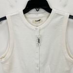 Madewell Split Crewneck Cardigan Tank Lighthouse Beige Knit Vest Cropped S NWT Photo 6