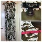 Talbots  Dress Petite Medium MP Sleeveless Green Ferns Leaf Keyhole Woodland Prep Photo 1
