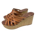 Sam Edelman  Devon Strappy Wedge Sandal Saddle Leather Woven Espadrille Size 8.5 Photo 4