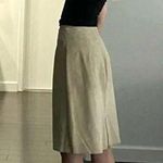 EXPRESS World Brand Vintage 90s Leather Midi Skirt Cream Size 5/6 Photo 2