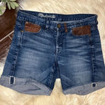 Madewell  denim cut off w/ faux leather pockets sz 26 Photo 0