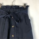 Boutique Navy Blue High Waist Button Front A-Line Midi Skirt XS Photo 2