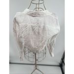 ZARA  Womens White Long sleeve 100% Linen Tie Front Crop Top Size Medium Photo 5
