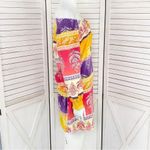 Joyous & Free Floral Damask Colorblock Tunic Dress Small Off Shoulder Smocked Yellow Photo 3