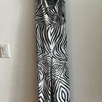 ASOS Zebra Print Halter Wide Leg Jumpsuit Size 6 NWOT Black Photo 2