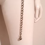 Women Gold Toned Medallion Chain Belt-White Opalescent Stones-Adjustable-Boho Photo 4