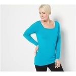 NWOT Belle by Kim Gravel Pink Feather Knit Square Neck Sweater – Size XL Photo 3