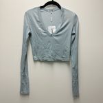 Cotton Citizen The Verona Crop U-neck Shirt, Crystalline Cast Blue | Size Small Photo 2