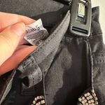 Akira Black Jeans with Silver Rhienstone Fringe Detail Photo 3