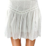 Lulus Women's White Swiss Dot Lace Ruffle Zipper Mini A-Line Flared Skirt Size S Photo 0