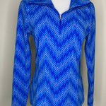 Columbia Blue 1/4 Zip Patterned Fleece Top Sz Small Photo 0