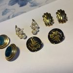 Lot Of 4 Pretty Gold Tone Women’s Costume Earrings Pierced Photo 4