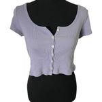 Brandy Melville  John Galt Lilac Zelly Short Sleeve Crop Top One Size Photo 0
