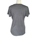 Champion women's size medium gray pullover short sleeve v-neck stretchy t-shirt Photo 3