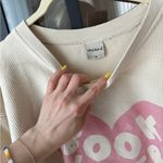 Book Lover booktok sweatshirt crewneck pullover ribbed corduroy heart beige Pink Size M Photo 3