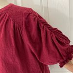 Free People  ruched sleeve top, womens oversize xs short sleeve peasant blouse Photo 3