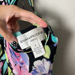 vintage 90s black floral classy high neck halter strappy back midi dress Size M Photo 6