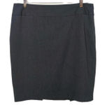Liz Claiborne  Dark Grey Pencil Skirt Fully Lined Side Zip Back Slits Women's 16 Photo 0
