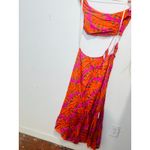 Farm Rio Orange Pink One Shoulder Ruched Waist Tie Copacabana A-Line Dress S Photo 6