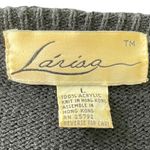 80s Vintage LARISA Black Embroidered and Beaded Knit Midi Sweater Dress Size L Photo 5