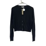 J.Crew  Featherweight 100% cashmere cardigan Black Size Small NWT Quiet Luxury Photo 3