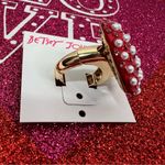 Betsey Johnson Heart Beaded Bling Stretch Heart Ring Photo 2