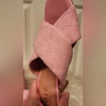 Joie  Luce Stacked Heel Crisscross Strap Sandals in Women’s Pink Terry Size 7.5 Photo 5