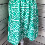 Francesca's Green & White Patterned Flare Dress Photo 4