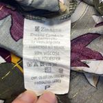 Zinzane EUC Green Purple Metallic Floral V Neck Crop Top Sz S Photo 5