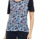 Paul Smith printed silk crepe de chine and modal jersey shirt blue M Size M Photo 2