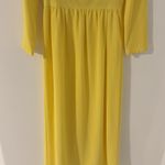 Vintage long yellow dress, handmade and lined with lace trim Gold Photo 3