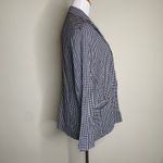 LC Lauren Conrad Lauren Conrad Navy Blue Gingham Blazer Lightweight Sz Large Photo 3