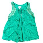 Deletta  Green Lace Accent Tank Top Size Large Photo 0